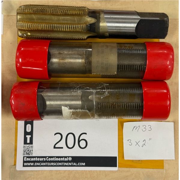 LOT DE 3 TAPS M33 X 2