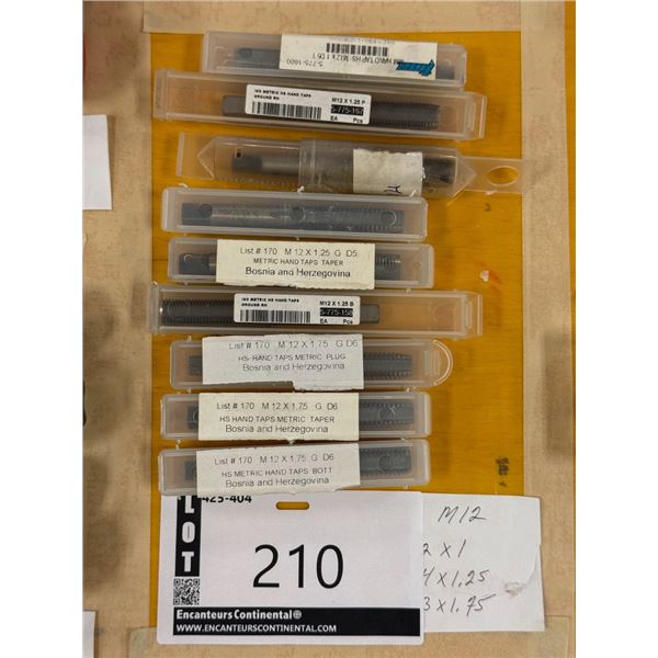 LOT DE 9 TAPS M12 ASSORTIS