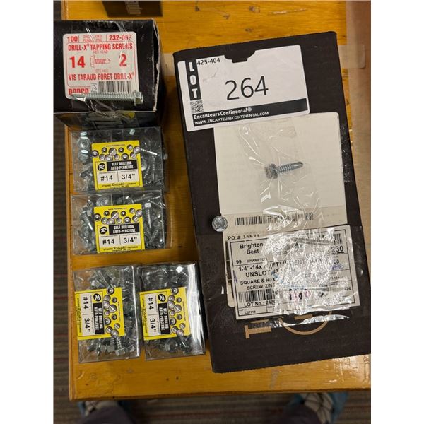 LOT DE 800+ VIS AUTOPERÇUES MÉTAL ASSORTIES