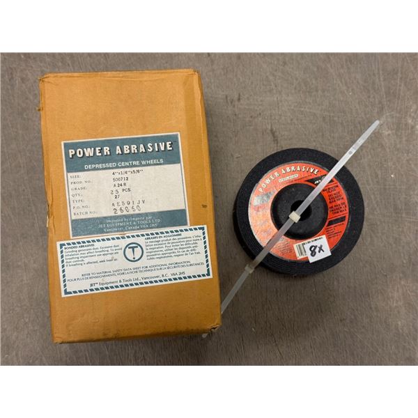 LOT DE 33 DISQUES ABRASIFS POUR ACIER 4 X 1/4 X 5/8