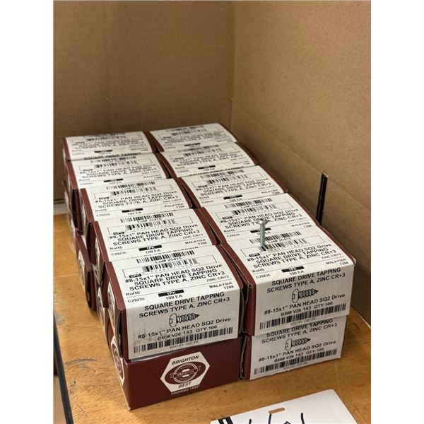 LOT DE 2000 VIS AUTO PERCEUSE TETE CARR. EN ZINCM 8-15 X 1"