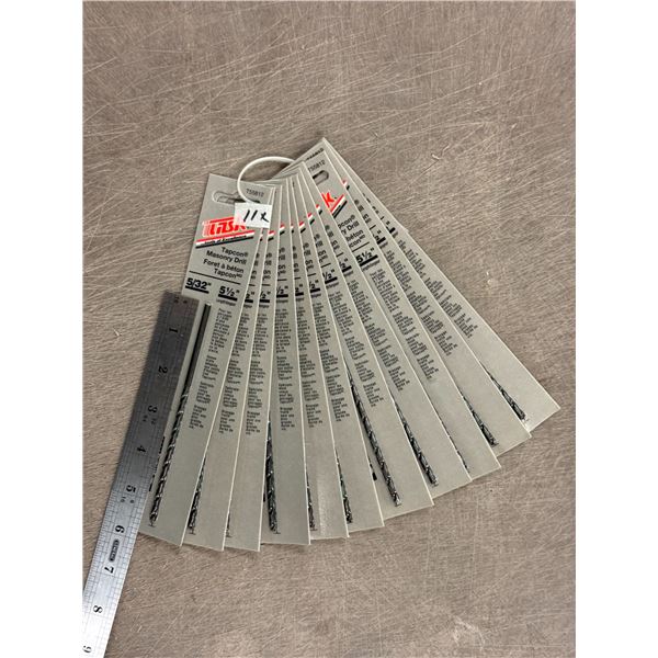 LOT DE 11 FORETS A BETON 5/32-5-1/2 TASK