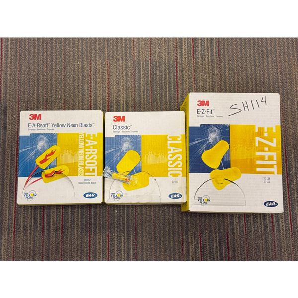 LOT DE 3 BOITES DE BOUCHONS POUR OREILLE ASST
