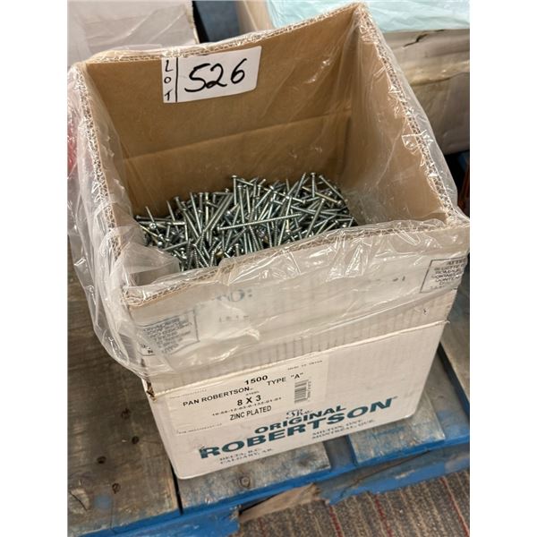 LOT DE 1300+ VIS TÊTE CARRÉ PLAQUÉ ZINC 8 X 3