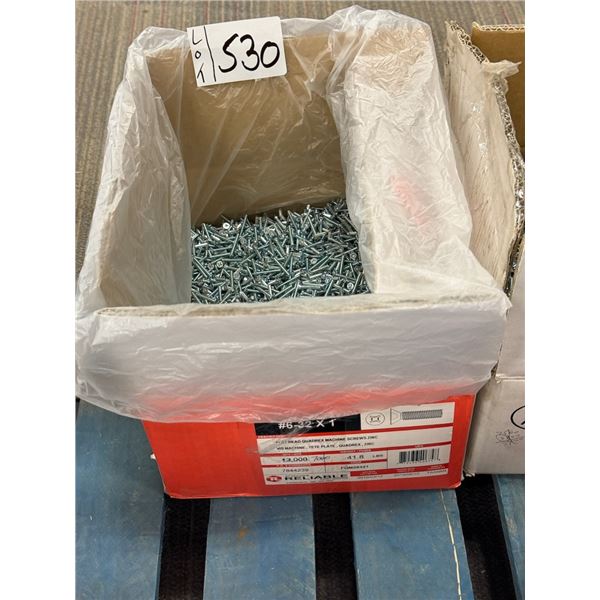 LOT DE 6500+ VIS POUR MACHINE, TÊTE PLATE EN ZINC QUADREX