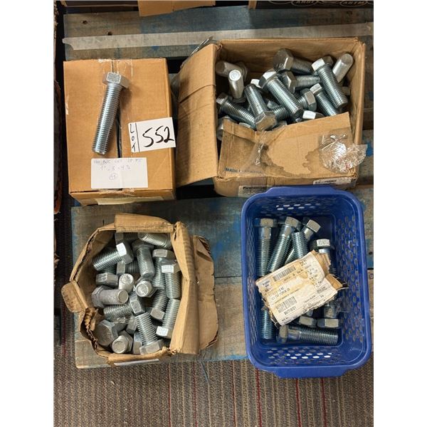 LOT DE 60+ BOULONS TÊTE HEX, ASSORTIS