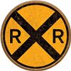 Image 1 : Rail Road Crossing - Round **FULLY EMBOSSED STEEL*