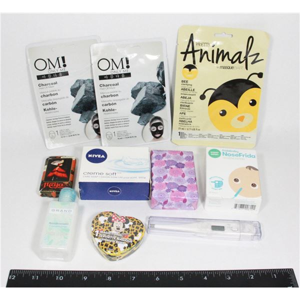 MIXED BATH LOT FACE MASKS, MAGIC TOWEL, NEW SOAPS