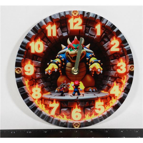 NEW 7-3/4" DIAMETER MARIO AND BOWSER THEME WALL
