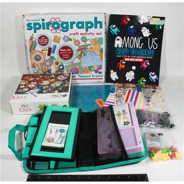 LOT OF ITEMS FOR  GIRLS SUCH AS FASHION PLATES