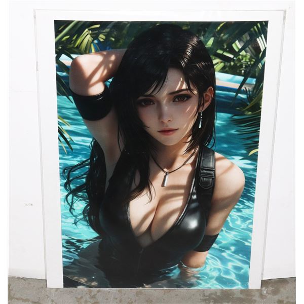 NEW ANIME GIRL IN POOL CANVAS POSTER ON CARBOARD