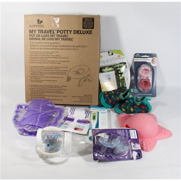 LOT OF TODDLER  ITEMS INCL. TRAVEL POTTY