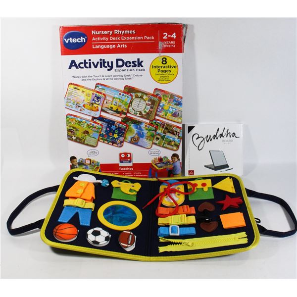 LOT OF ITEMS FOR TODDLERS BUSY  BOOK AND MORE