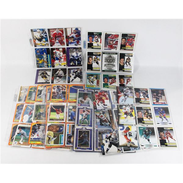 TEN SHEETS OF MIXED SPORTS CARDS