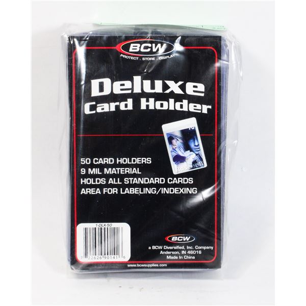 NEW BCW DELUXE CARD HOLDER 50CT.