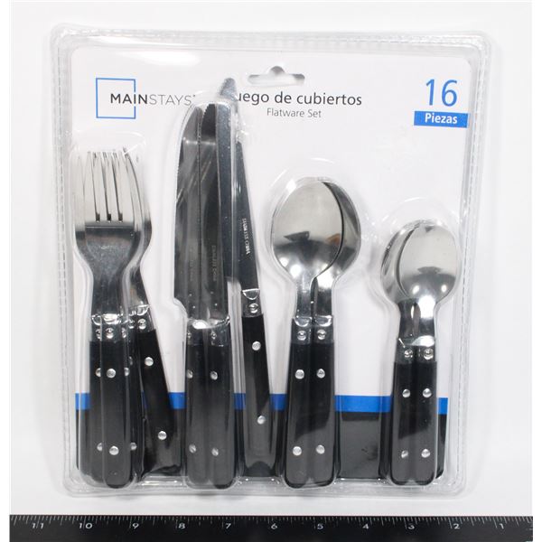 NEW 16PC MAINSTAYS FLATWARE SET