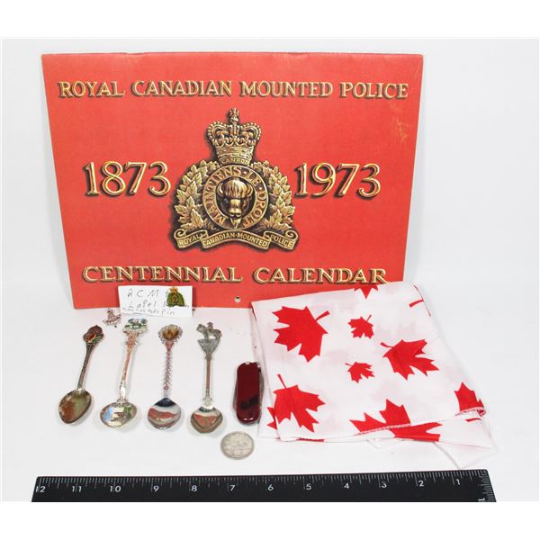 LOT OF RCMP COLLECTIBLES INCLUDING 1973 CALENDAR,