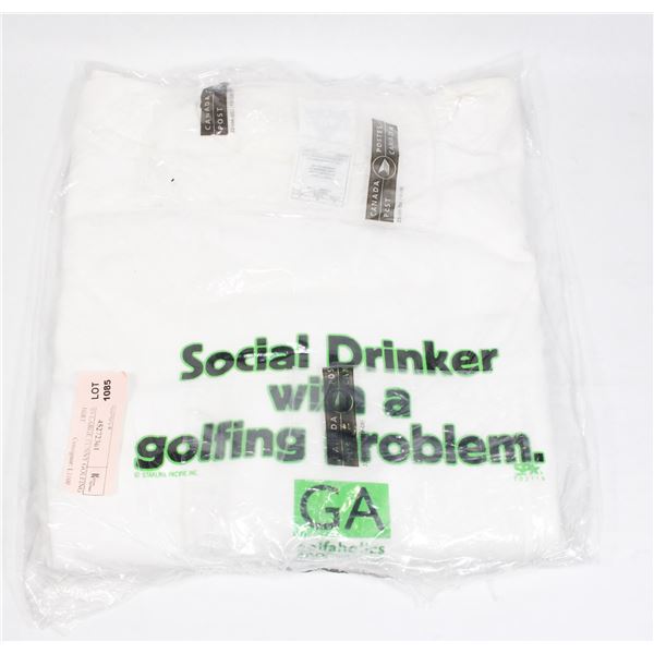 NEW MENS LARGE FUNNY GOLFING THEME SHIRT