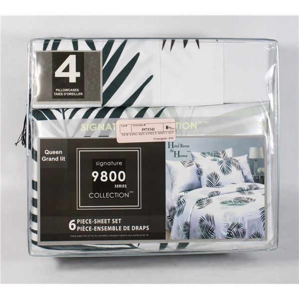 NEW KING SIZE 6 PIECE SHEET SET