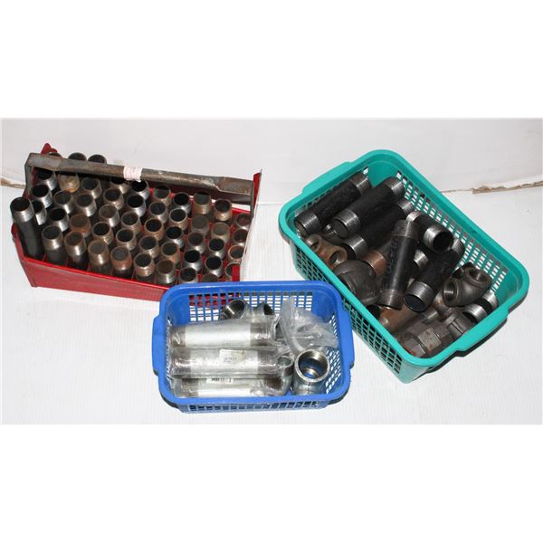 LARGE LOT OF 1" & 1-1/4" NIPPLES/FITTINGS