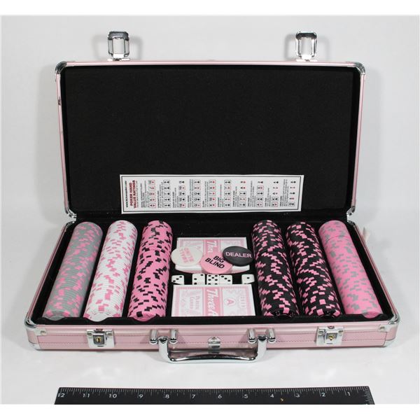 PINK POKER SET WITH CASE