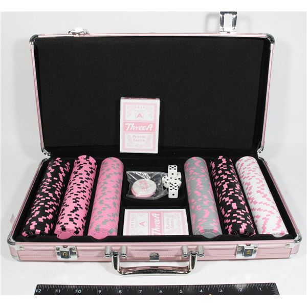 PINK POKER SET WITH CASE