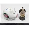 Image 1 : CERAMIC PIGGY BANK SOLD WITH VINTAGE OIL