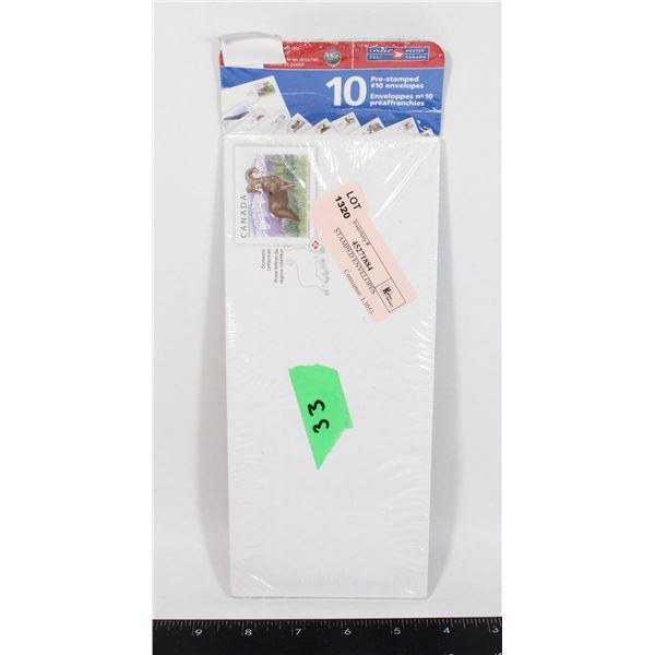 10 PRE STAMPED ENVELOPES