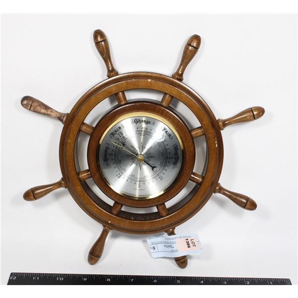 VINTAGE WOOD BAROMETER, MADE IN GERMANY