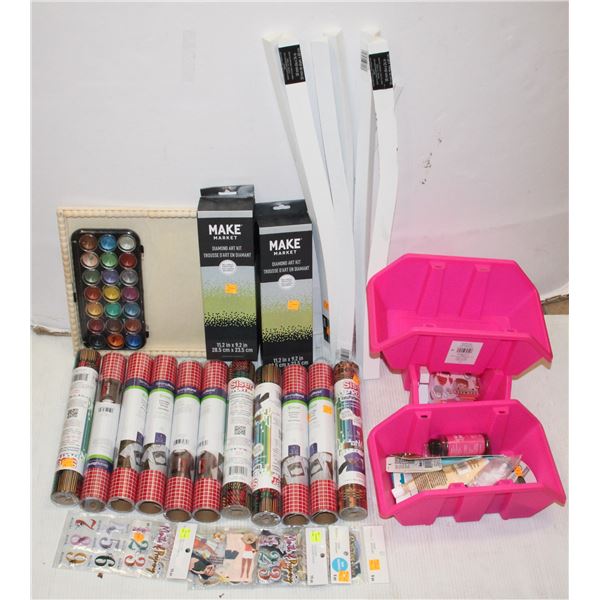 BOX OF CRAFT SUPPLIES