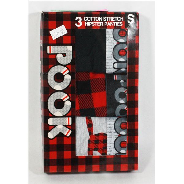 POOK SIZE S 3 COTTON HIPSTERS NEW