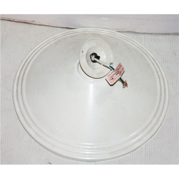WHITE METAL OVERHEAD LIGHT SHADE (17" OPENING)