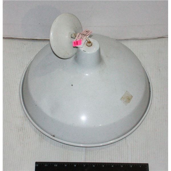 WHITE METAL OVERHEAD LIGHT SHADE (16" OPENING)