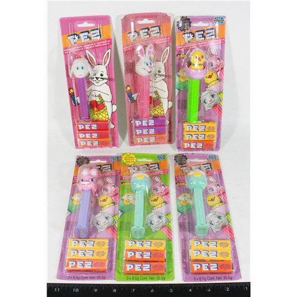 LOT OF 6  ASSORTED PEZ DESPENSERS