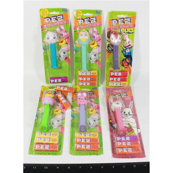 LOT OF 6  ASSORTED PEZ DESPENSERS