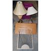 Image 1 : TWO LAMPS WITH SHADES ALONG WITH DECOR ITEMS