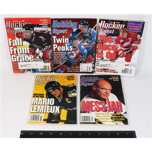 5 HOCKEY DIGEST BOOKS FROM VARIOUS YEARS