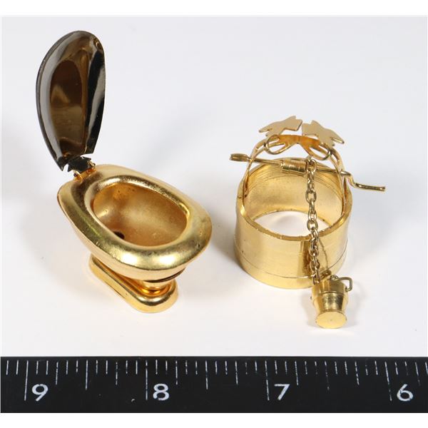 SMALL BRASS WELL AND TOILET