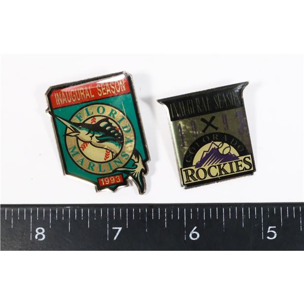 2 MLB PINS FLORIDA MARLINS INAUGURAL SEASON 1993,