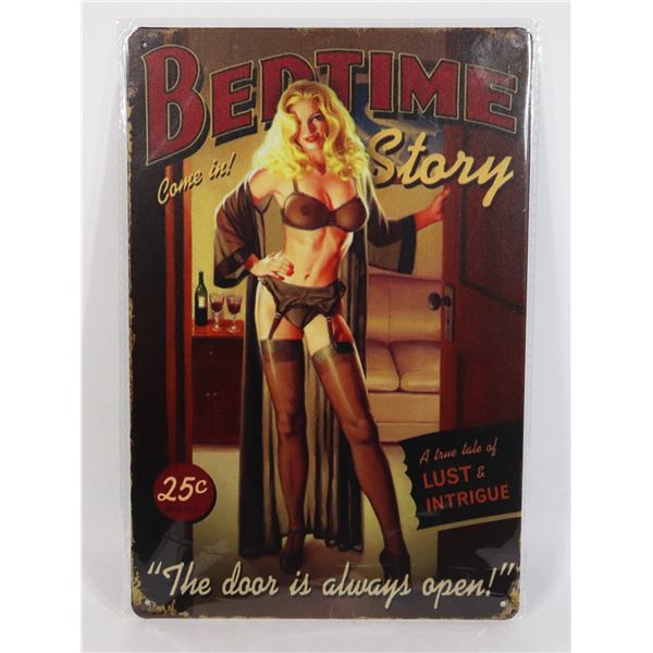 BRAND NEW BEDTIME METAL SIGN