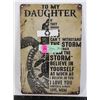Image 1 : NEW "TO MY DAUGHTER" 8" X 12" METAL WALL ART
