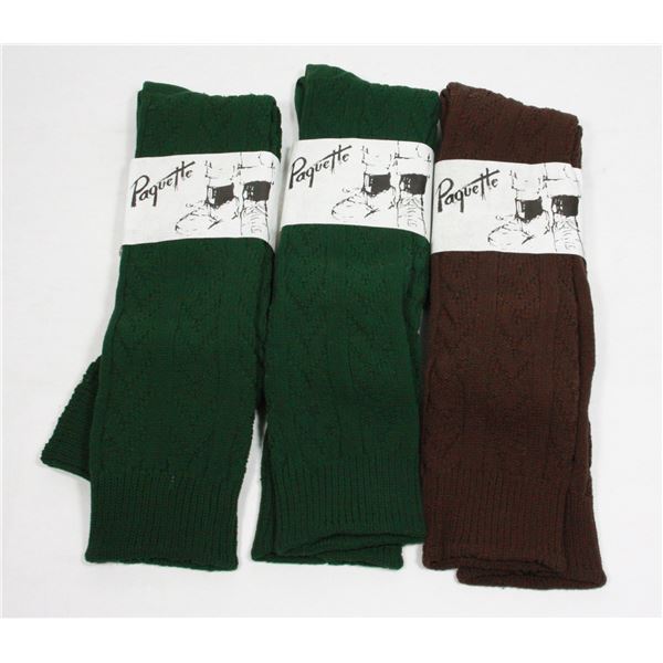 THREE NEW PAIRS OF PAQUETTE MENS SOCKS