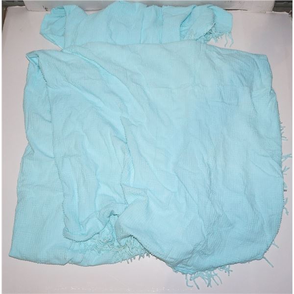 QUEEN AQUA BLUE - FULL/DOUBLE -WORN