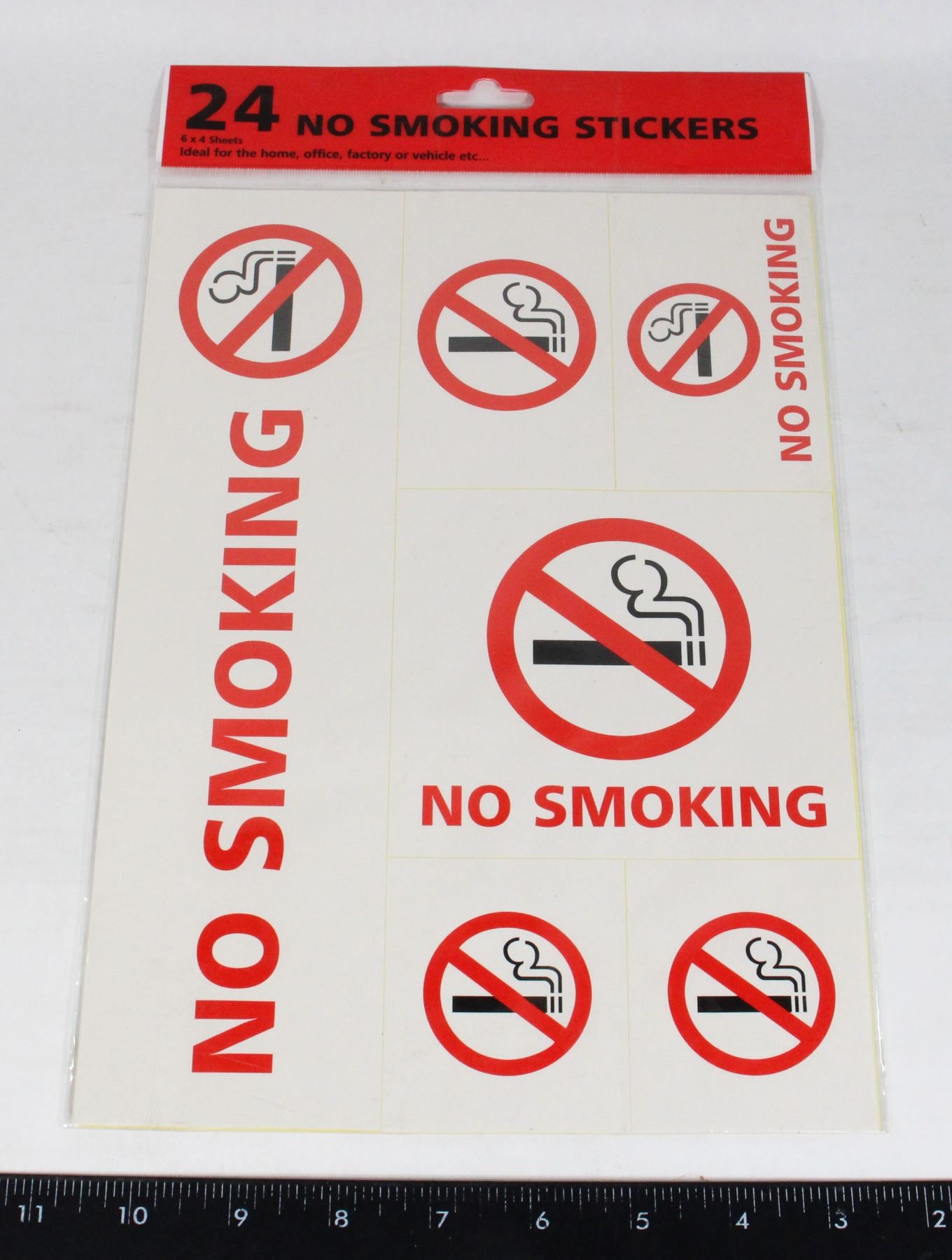 NEW PACK OF 24 NO SMOKING STICKERS