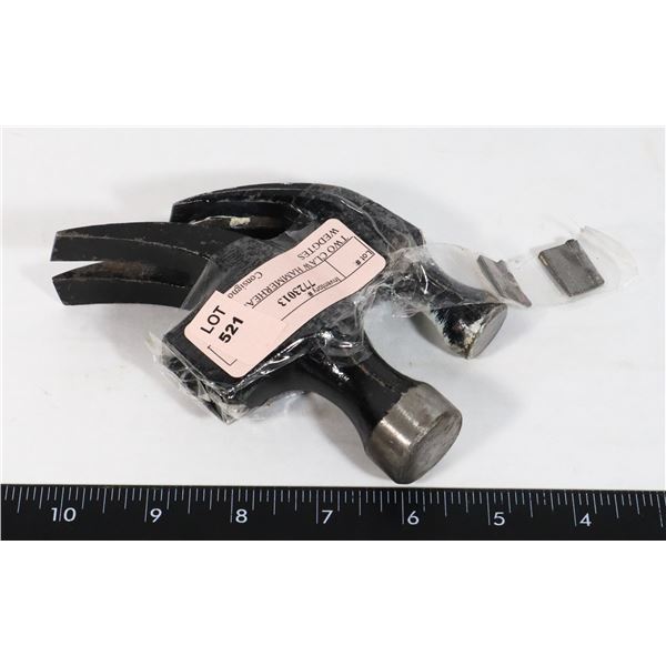 TWO CLAW HAMMERHEADS PLUS WEDGES