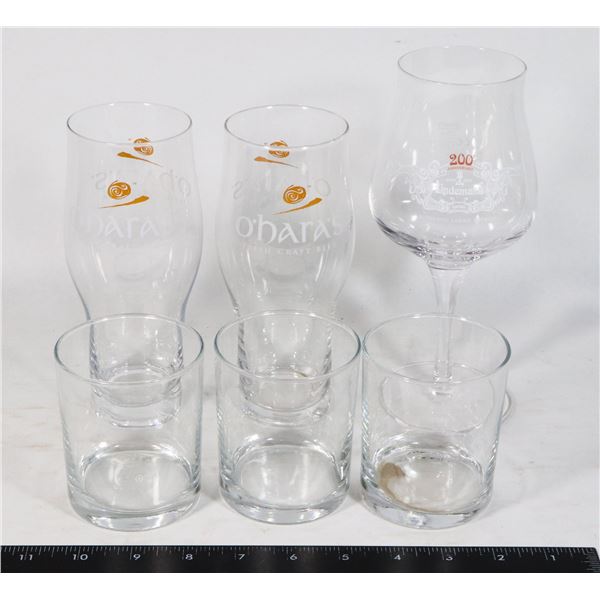 THREE BEER MUGS SOLD WITH THREE TUMBLERS