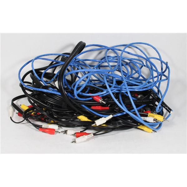 BAG OF AV CABLES AND ETHERNET