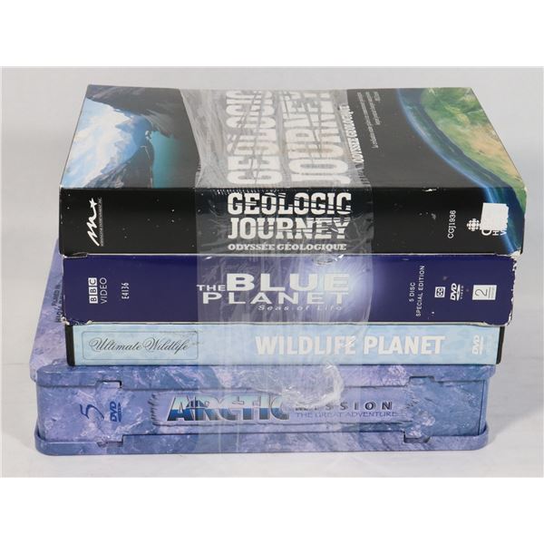 4 DVD BOX SETS. MOSTLY NATURE DOCUMENTARIES
