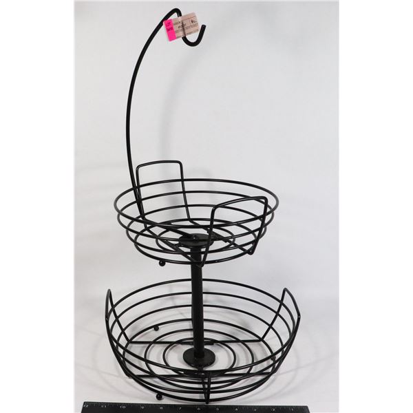 TWO TIERED METAL FRUIT BASKET