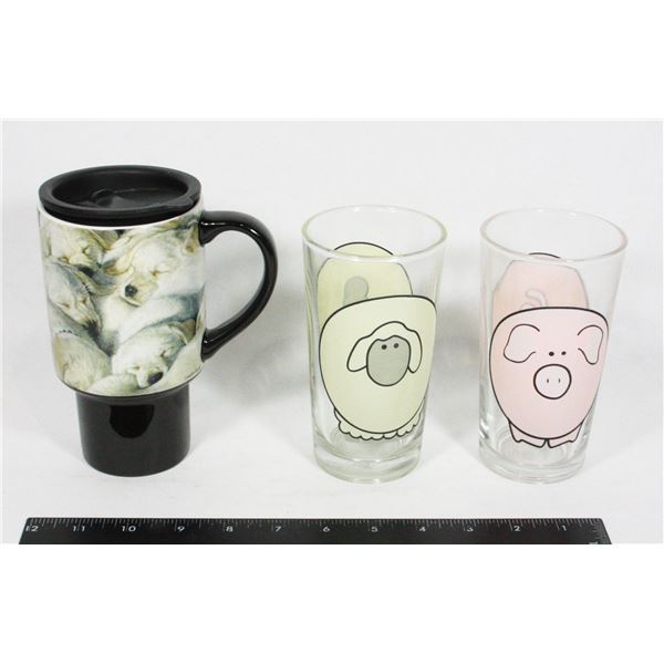 COLLECTIBLE VINTAGE GLASSWARE INCLUDING TWO